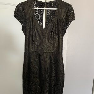 Bebe black lace dress sz 6